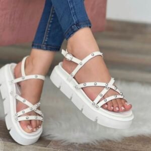 Sandalias Blancas con Taches